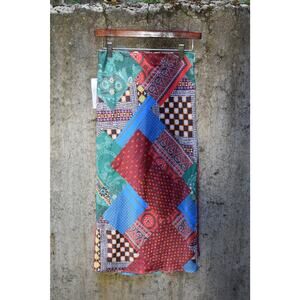 Urban Outfitters Patchwork Midi Skirt with slit– Boho Geometric Print – Size M